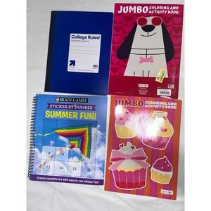 Bendon Activity Books Brain Games Sticker by Number Up & Up Notebook Set of 4